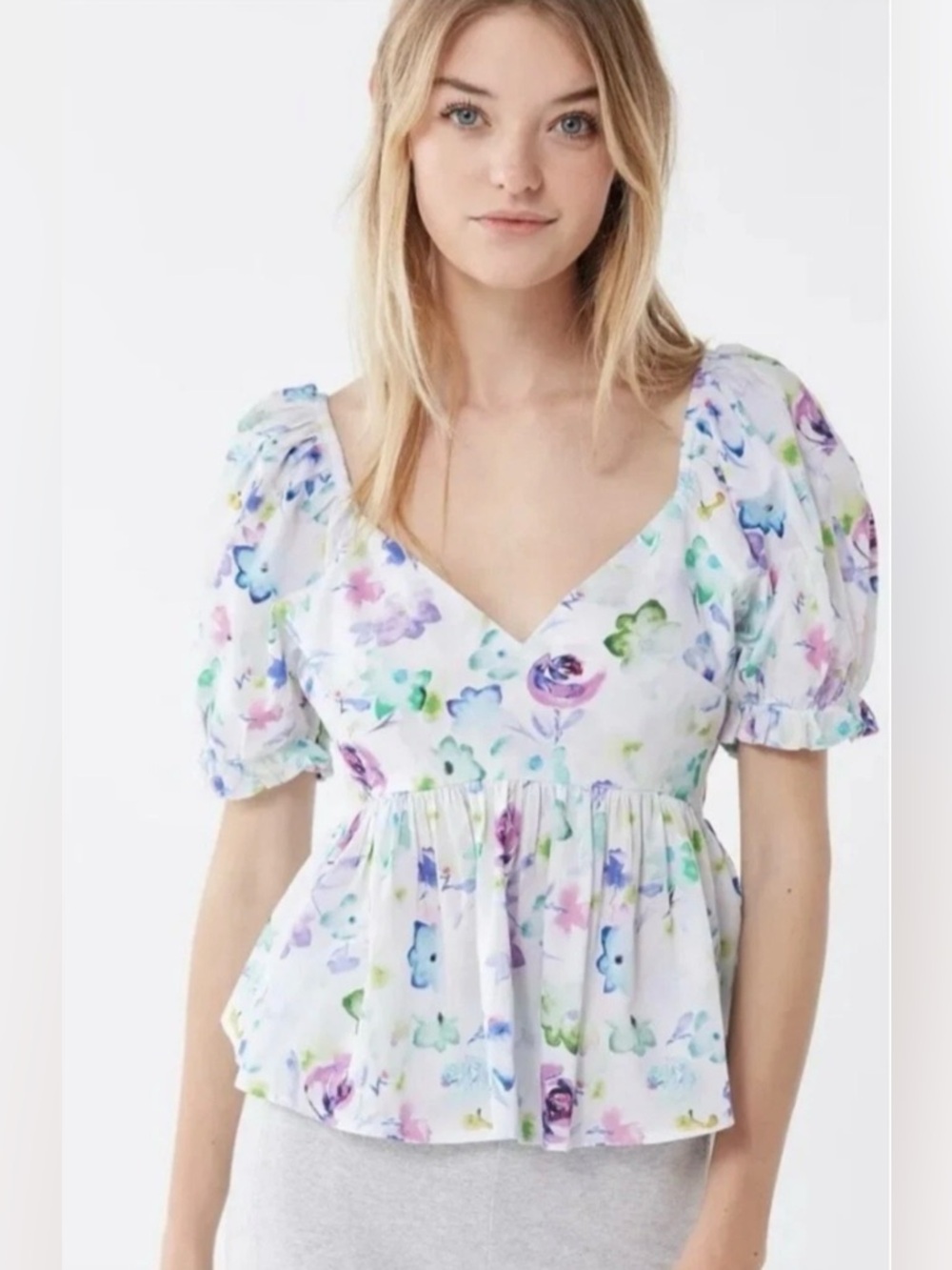 Urban Outfitters “Vesna” Floral Peplum Top - NWOT